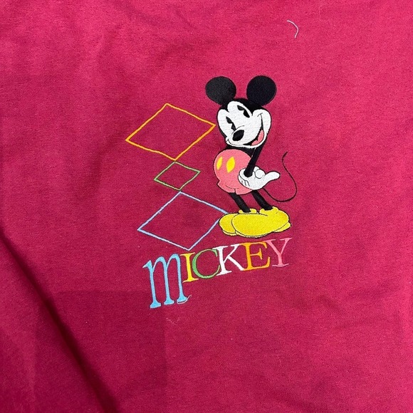 Vintage 90s Disney World Mickey Mouse Embroidered Size Large Sweatshirt Crewneck - Picture 2 of 4
